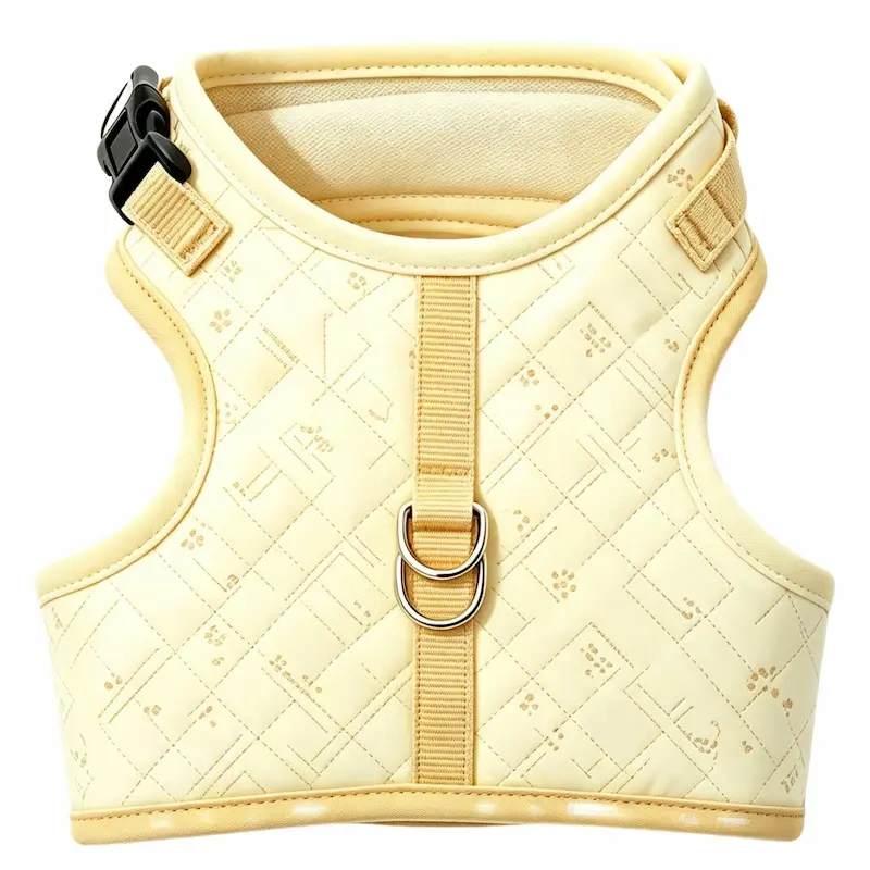 Hot Selling Quilted Printed Dog Vest Harness, Soft Padded Adjustable Walking Chest Strap Leash Set for Small Dogs and Cats