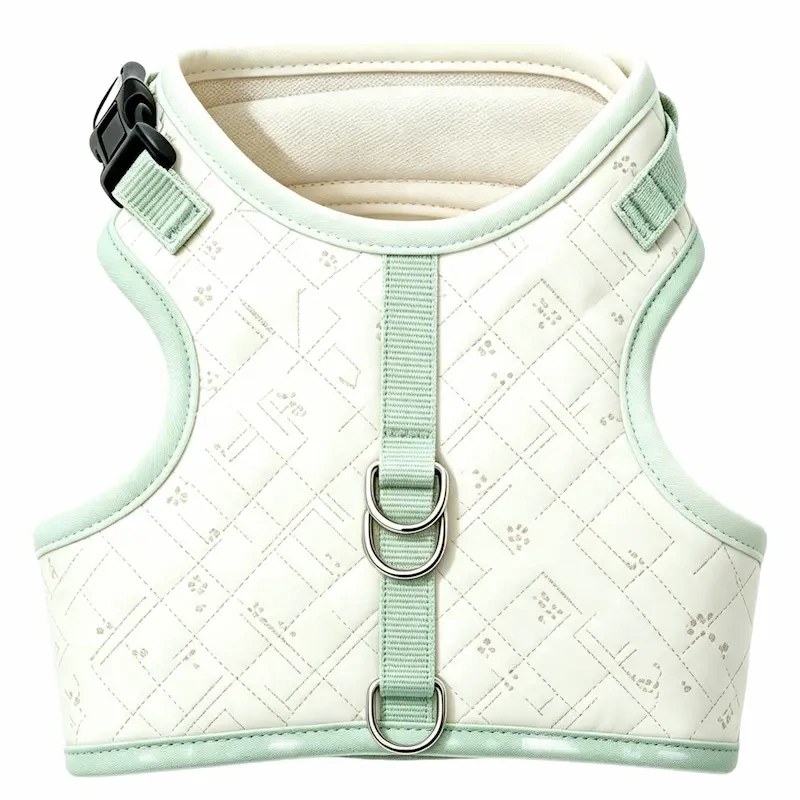 Hot Selling Quilted Printed Dog Vest Harness, Soft Padded Adjustable Walking Chest Strap Leash Set for Small Dogs and Cats