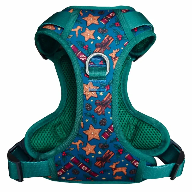 Hot Selling Christmas Pattern Magnetic Pet Harness Set, Easy Wear Magnetic Buckle Puppy Walking Vest Harness Kit for Pets