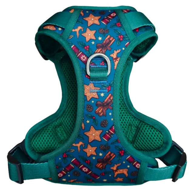 Hot Selling Christmas Pattern Magnetic Pet Harness Set, Easy Wear Magnetic Buckle Puppy Walking Vest Harness Kit for Pets