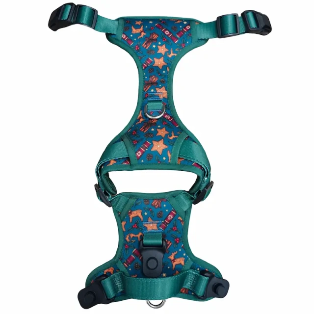 Hot Selling Christmas Pattern Magnetic Pet Harness Set, Easy Wear Magnetic Buckle Puppy Walking Vest Harness Kit for Pets