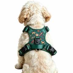Hot Selling Christmas Pattern Magnetic Pet Harness Set, Easy Wear Magnetic Buckle Puppy Walking Vest Harness Kit for Pets