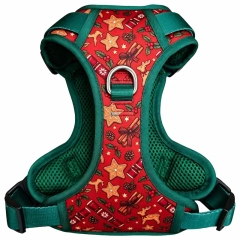 Hot Selling Christmas Pattern Magnetic Pet Harness Set, Easy Wear Magnetic Buckle Puppy Walking Vest Harness Kit for Pets