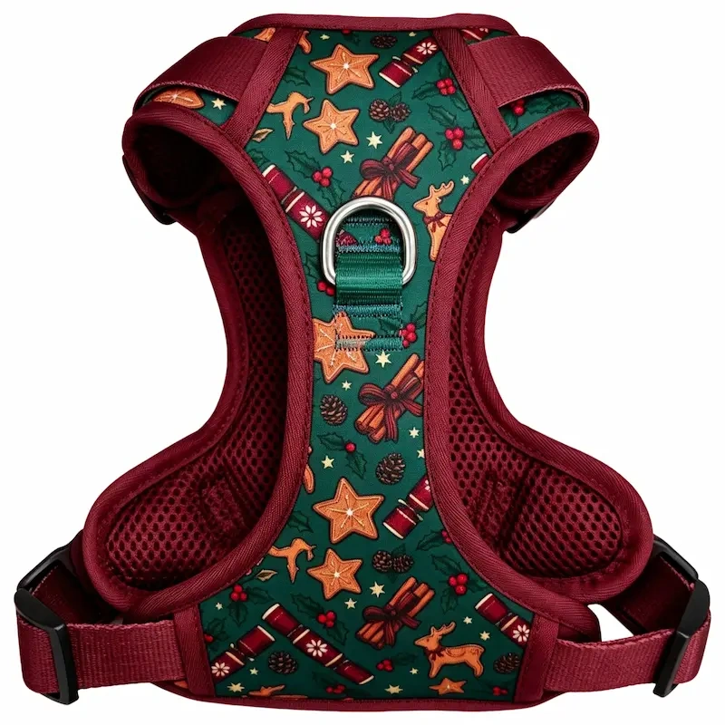 Hot Selling Christmas Pattern Magnetic Pet Harness Set, Easy Wear Magnetic Buckle Puppy Walking Vest Harness Kit for Pets