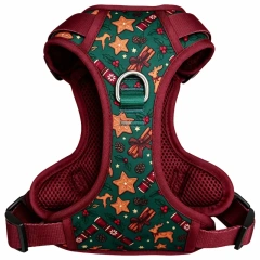 Hot Selling Christmas Pattern Magnetic Pet Harness Set, Easy Wear Magnetic Buckle Puppy Walking Vest Harness Kit for Pets