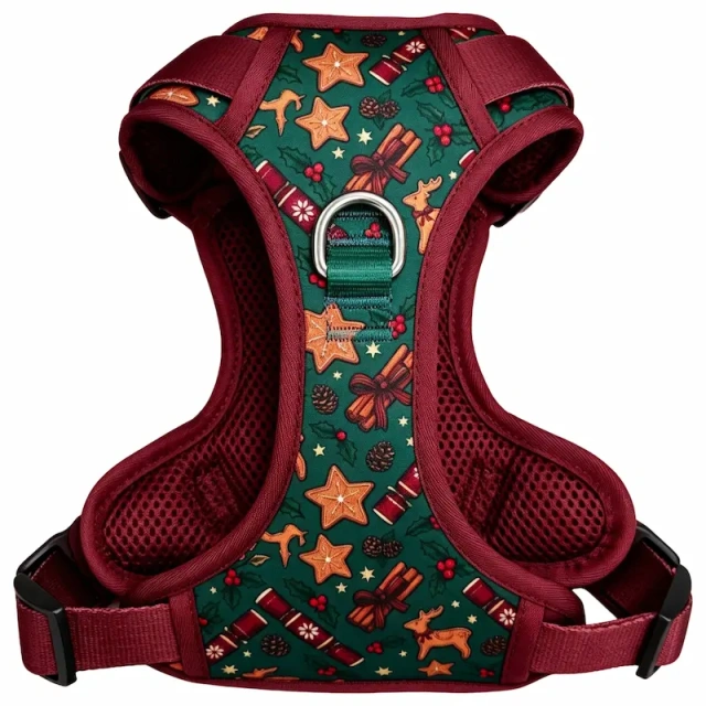 Hot Selling Christmas Pattern Magnetic Pet Harness Set, Easy Wear Magnetic Buckle Puppy Walking Vest Harness Kit for Pets