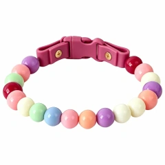 New Hot Macaron Beaded Pet Collar, Cute Glossy Resin Bead Dog Collar with Quick Release Safety Buckle, Adjustable Pastel Color Pet Neck Collar for Dogs, Customizable Wholesale Pet Supplies