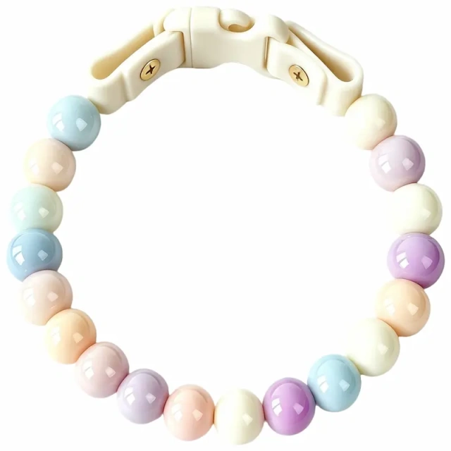 New Hot Macaron Beaded Pet Collar, Cute Glossy Resin Bead Dog Collar with Quick Release Safety Buckle, Adjustable Pastel Color Pet Neck Collar for Dogs, Customizable Wholesale Pet Supplies