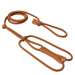 Custom PU Leather & Nylon Rope Dog Harness Leash Collar Set | OEM ODM Personalized Pet Vest Harness