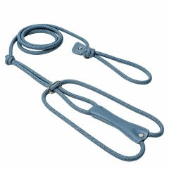 Custom PU Leather & Nylon Rope Dog Harness Leash Collar Set | OEM ODM Personalized Pet Vest Harness