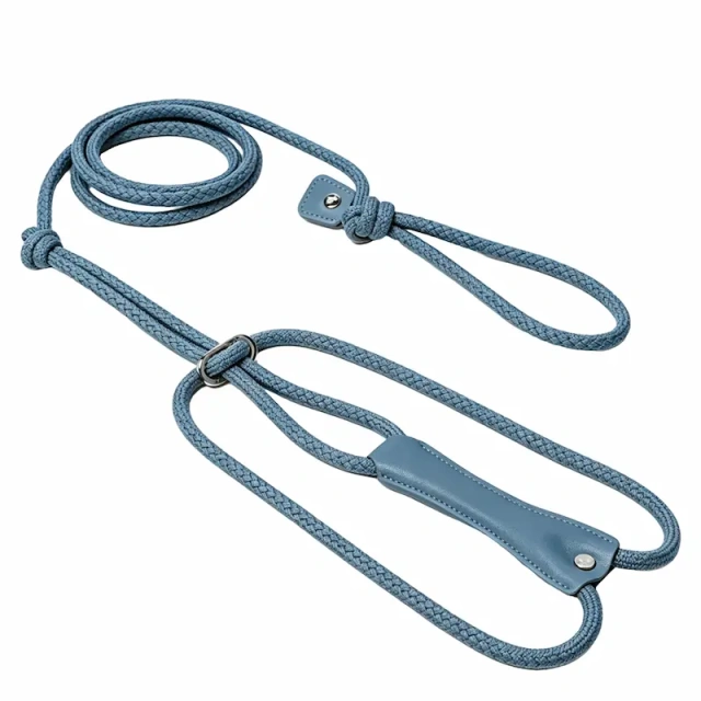 Custom PU Leather & Nylon Rope Dog Harness Leash Collar Set | OEM ODM Personalized Pet Vest Harness