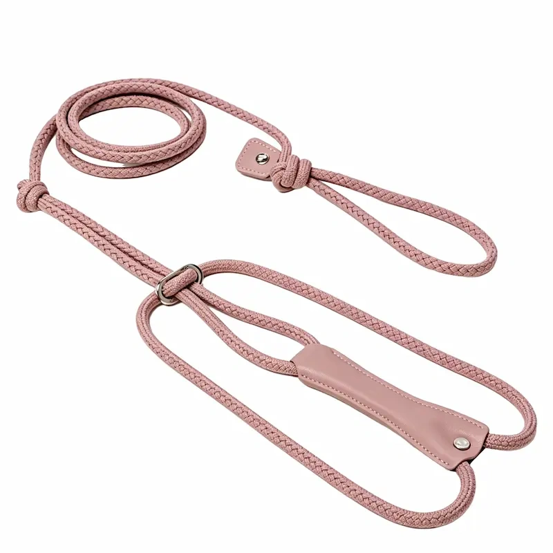 Custom PU Leather & Nylon Rope Dog Harness Leash Collar Set | OEM ODM Personalized Pet Vest Harness