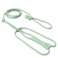Custom PU Leather & Nylon Rope Dog Harness Leash Collar Set | OEM ODM Personalized Pet Vest Harness