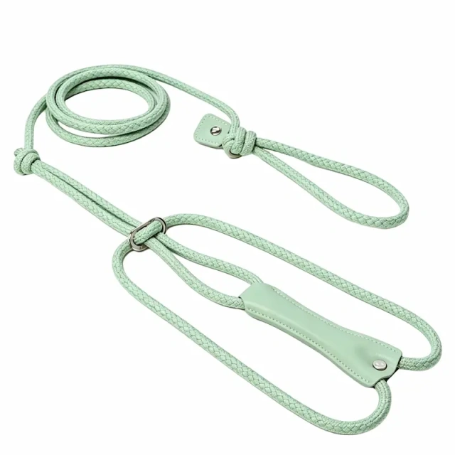 Custom PU Leather & Nylon Rope Dog Harness Leash Collar Set | OEM ODM Personalized Pet Vest Harness