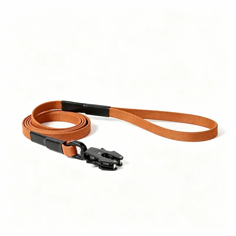 Wholesale Terracotta Dog Leash Featuring Unique Frog‑Style Quick Release Buckle, Durable Nylon Pet Walking Lead, OEM & ODM Customizable for Pet Retailer