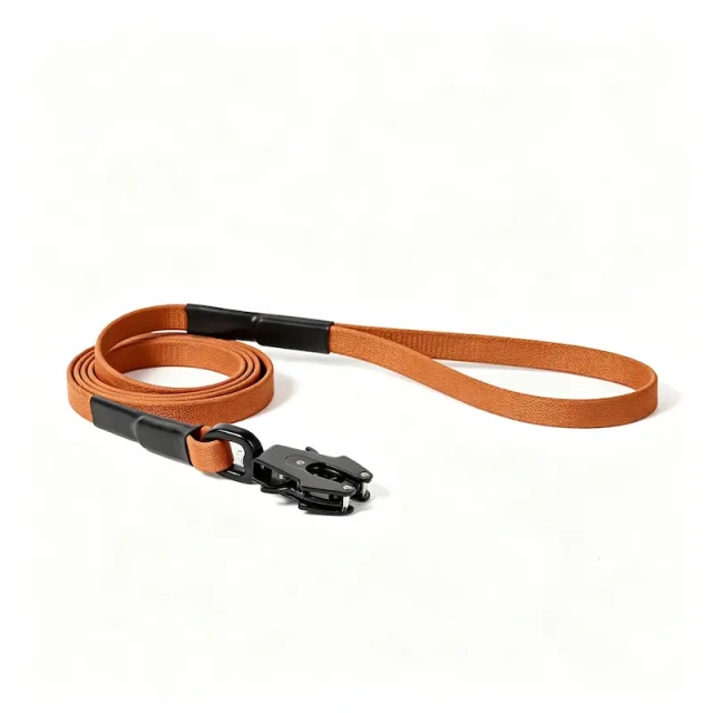 Wholesale Terracotta Dog Leash Featuring Unique Frog‑Style Quick Release Buckle, Durable Nylon Pet Walking Lead, OEM & ODM Customizable for Pet Retailer