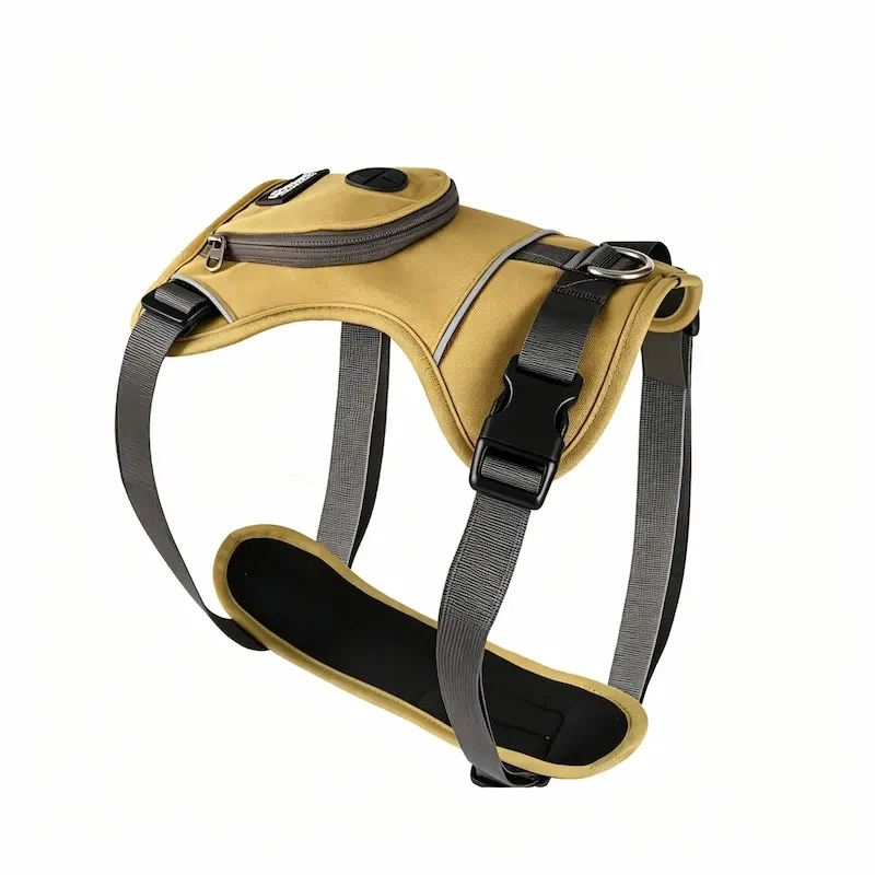 Wholesale Dog Harness with Built-in Zipper Storage Pocket, Reflective No-Pull Polyester Pet Vest Harness, OEM & ODM Customizable for Pet Retailers