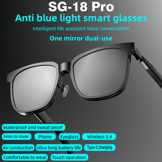 SG18 Affordable Smart Glasses with All-Day Open-Ear Audio
