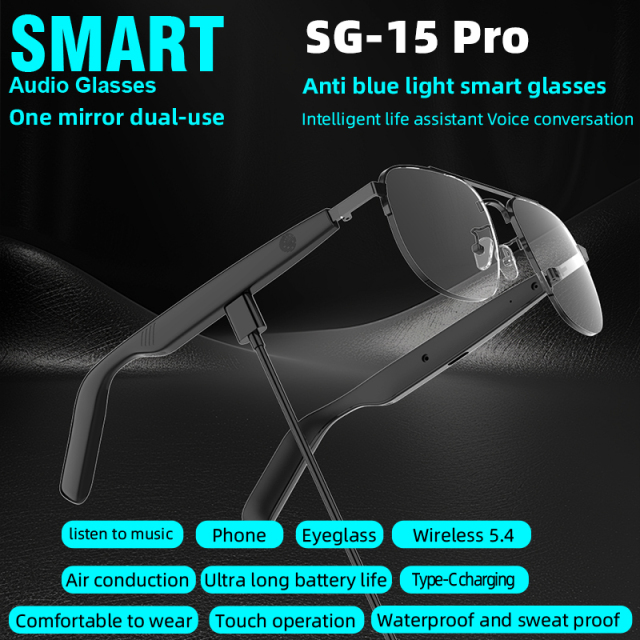 SG15 Ultra-Lightweight Smart Audio Glasses with 10-Hour Battery