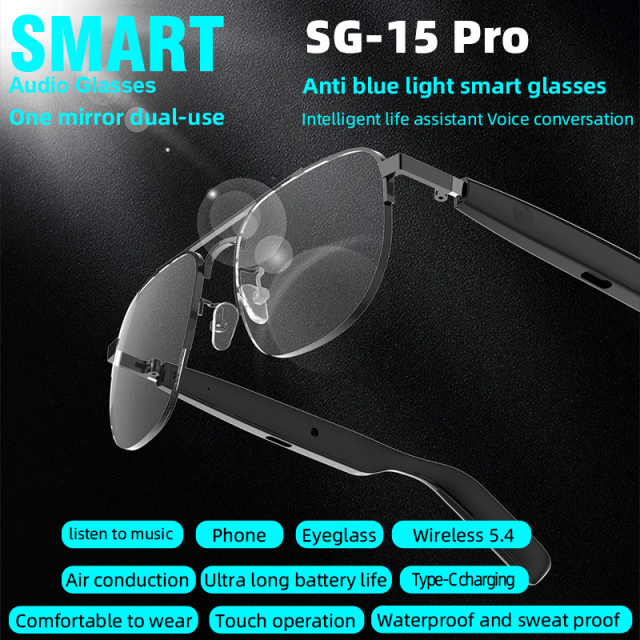 SG15 Ultra-Lightweight Smart Audio Glasses with 10-Hour Battery