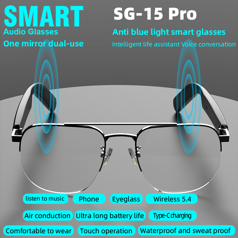 SG15 Ultra-Lightweight Smart Audio Glasses with 10-Hour Battery