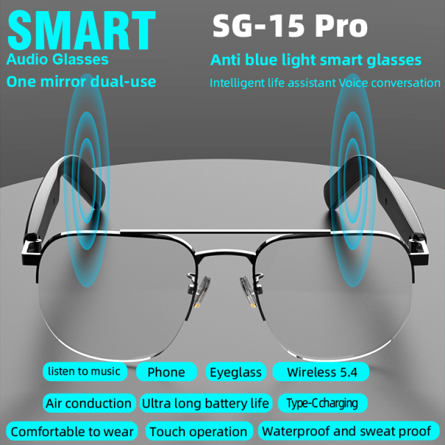 SG15 Ultra-Lightweight Smart Audio Glasses with 10-Hour Battery