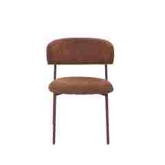 Red linen dining chair Leah