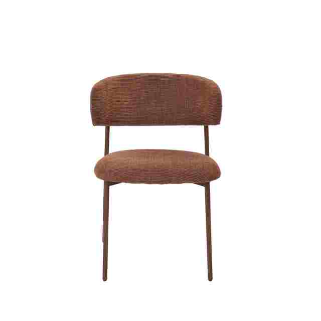 Red linen dining chair Leah