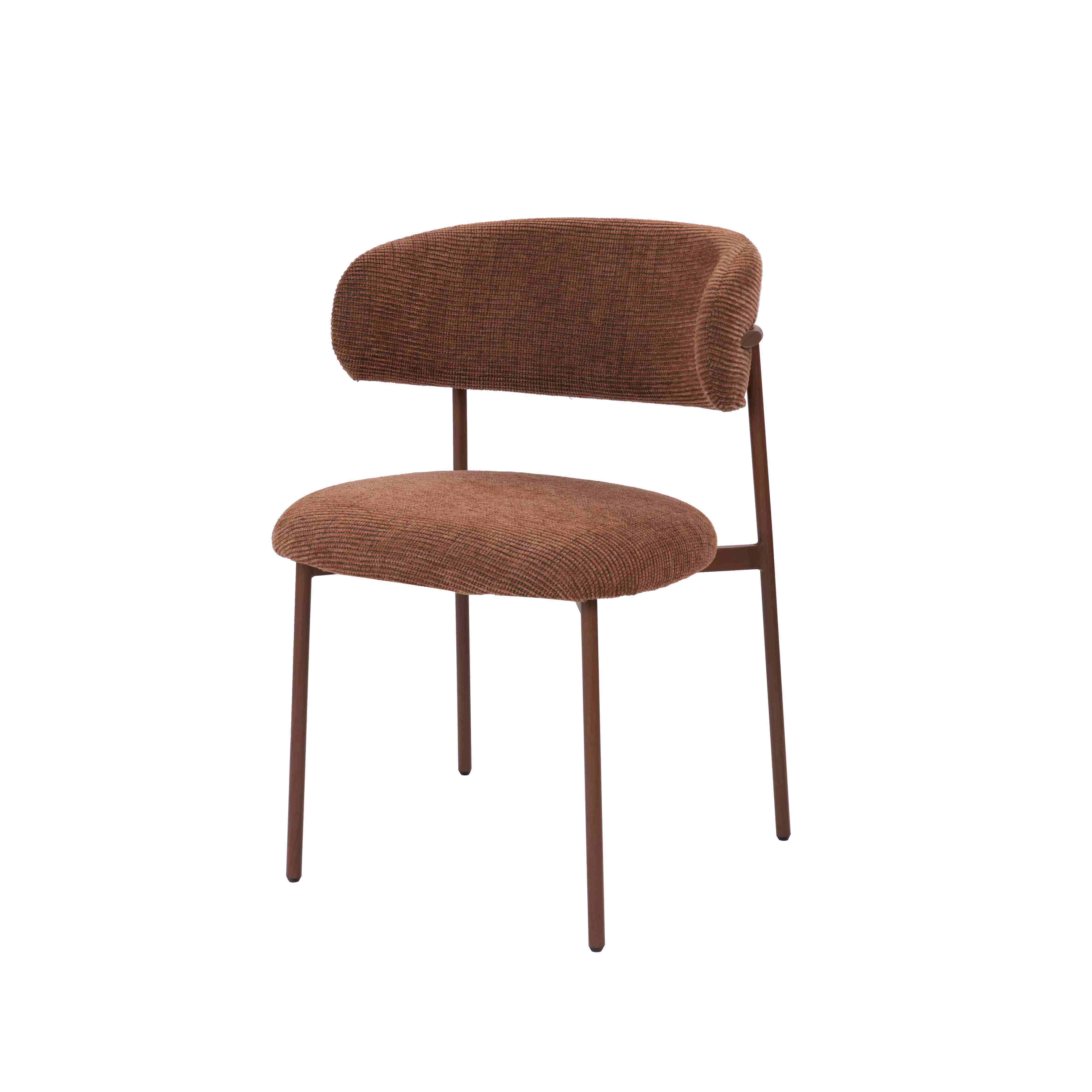Red linen dining chair Leah