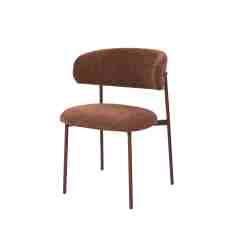 Red linen dining chair Leah