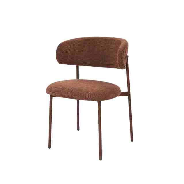 Red linen dining chair Leah
