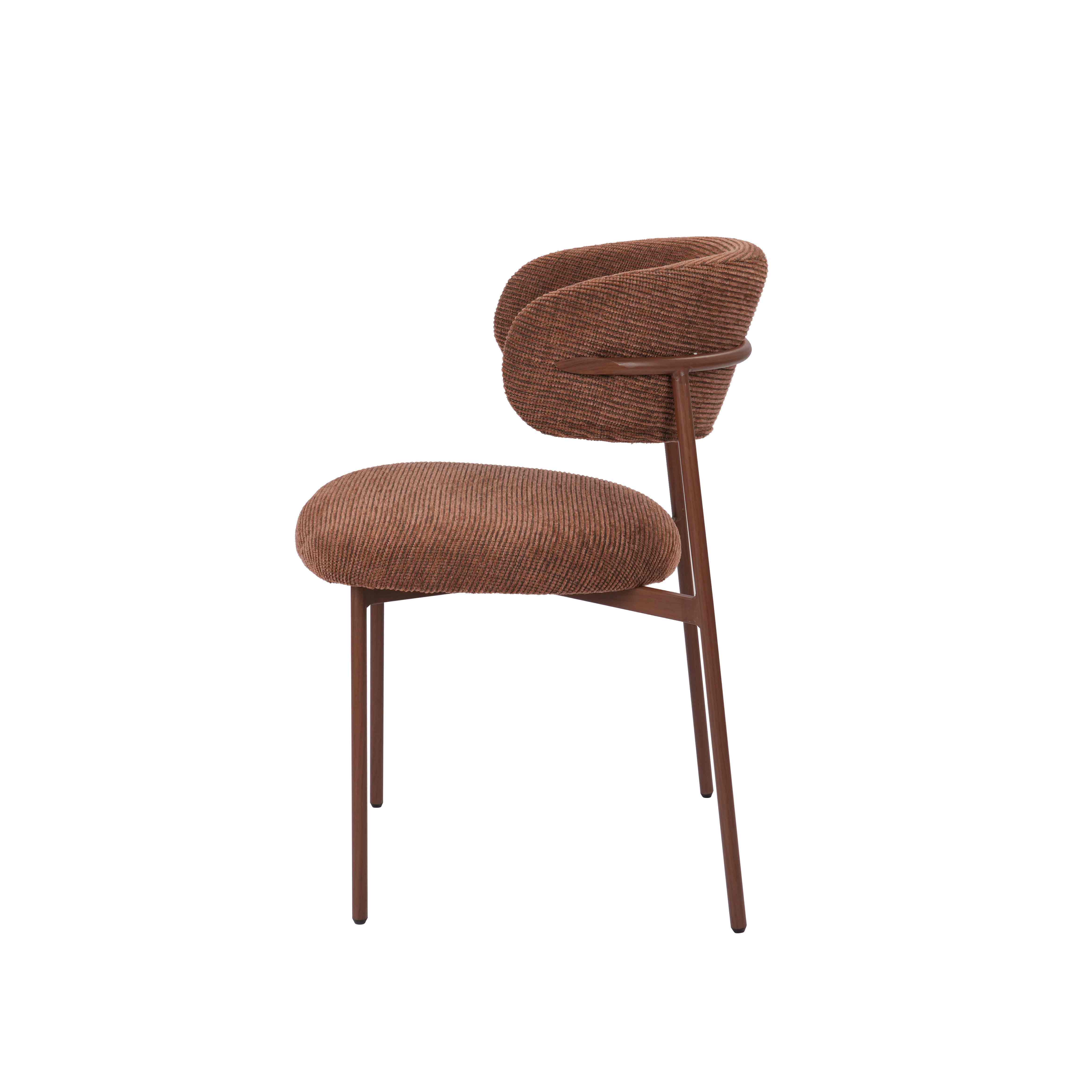 Red linen dining chair Leah