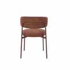 Red linen dining chair Leah