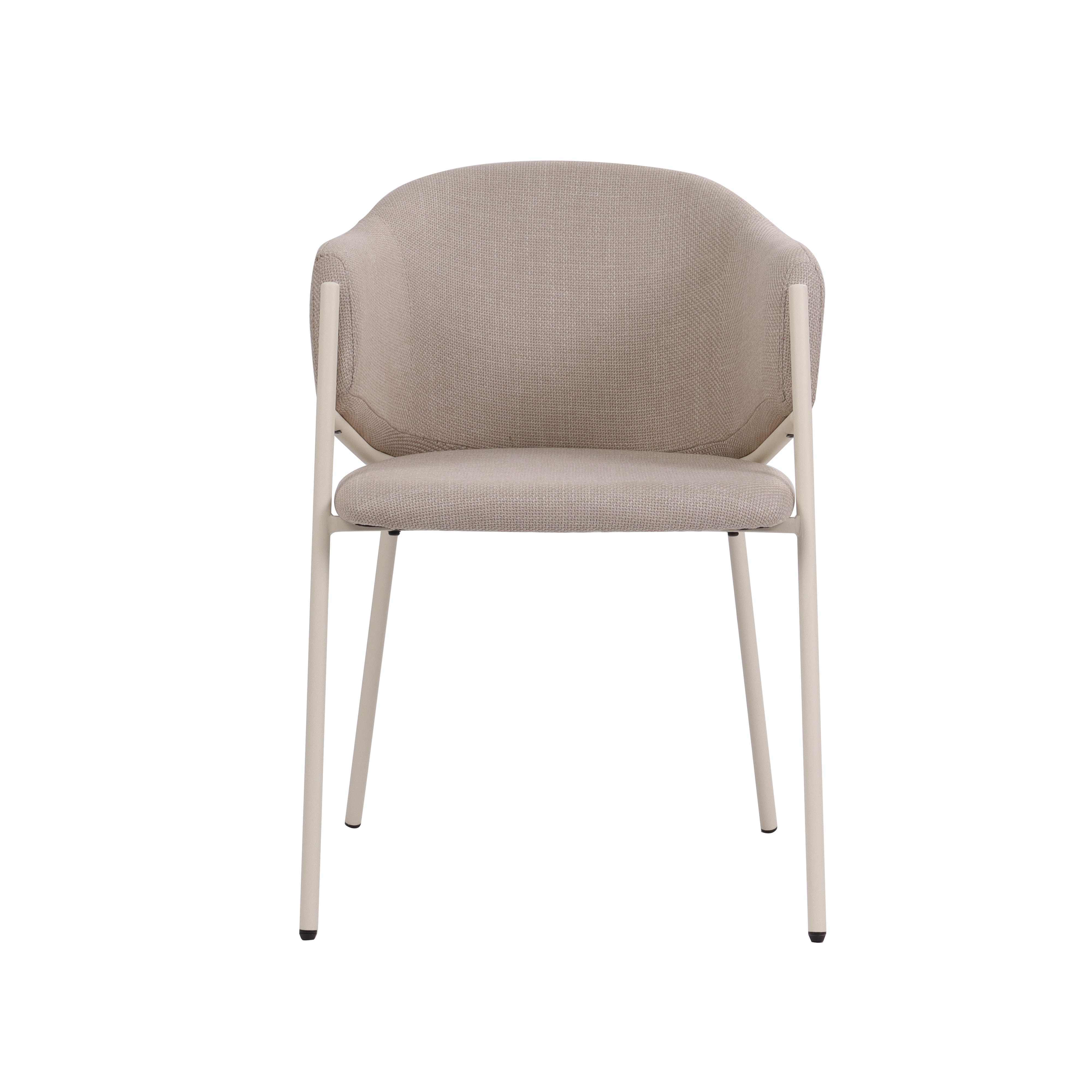 Beige dining chair with KD white legs Cuicy