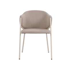 Beige dining chair with KD white legs Cuicy