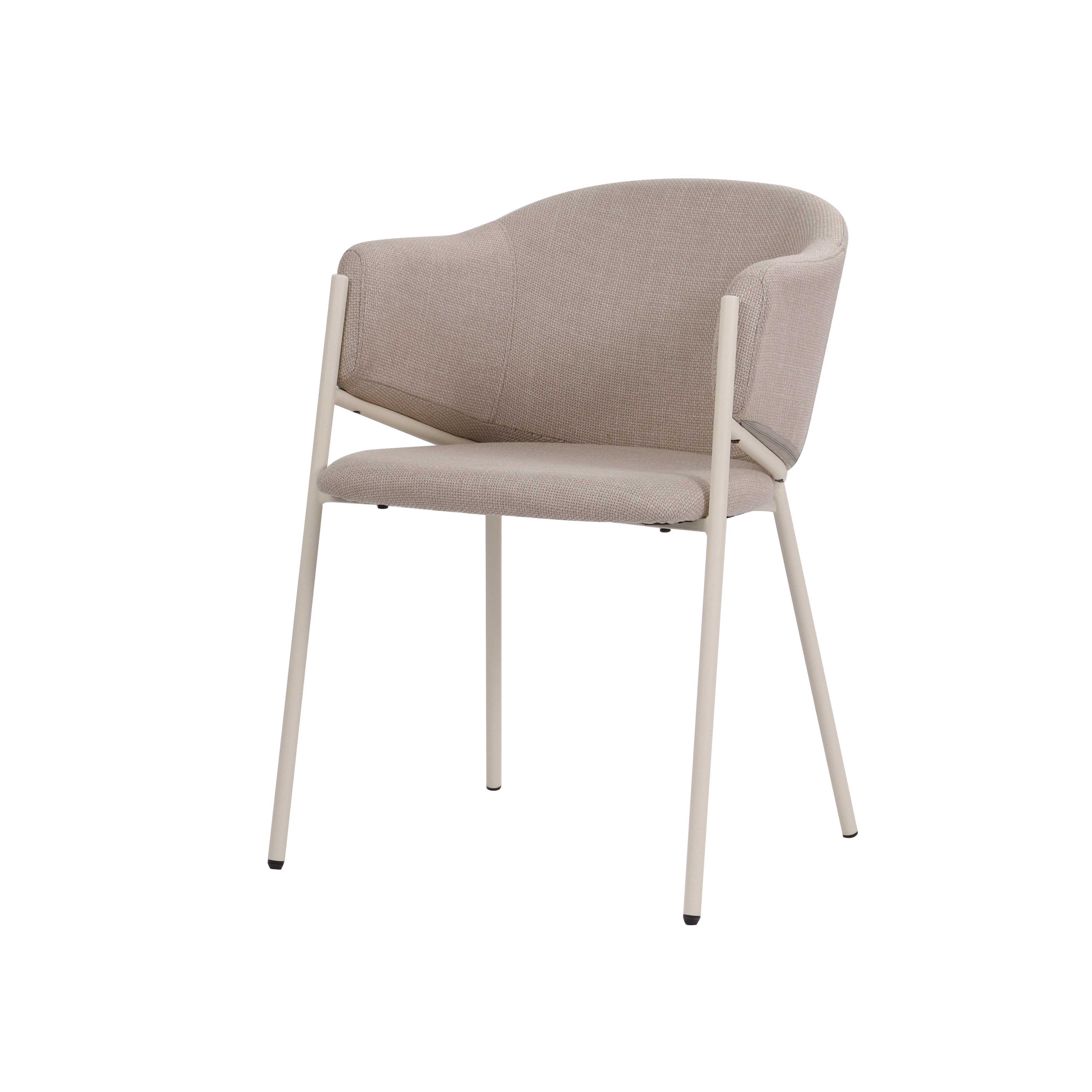Beige dining chair with KD white legs Cuicy