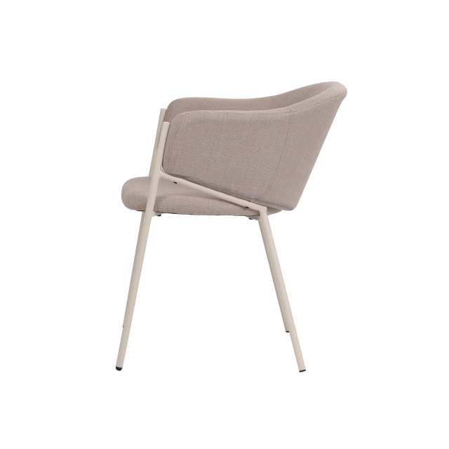 Beige dining chair with KD white legs Cuicy