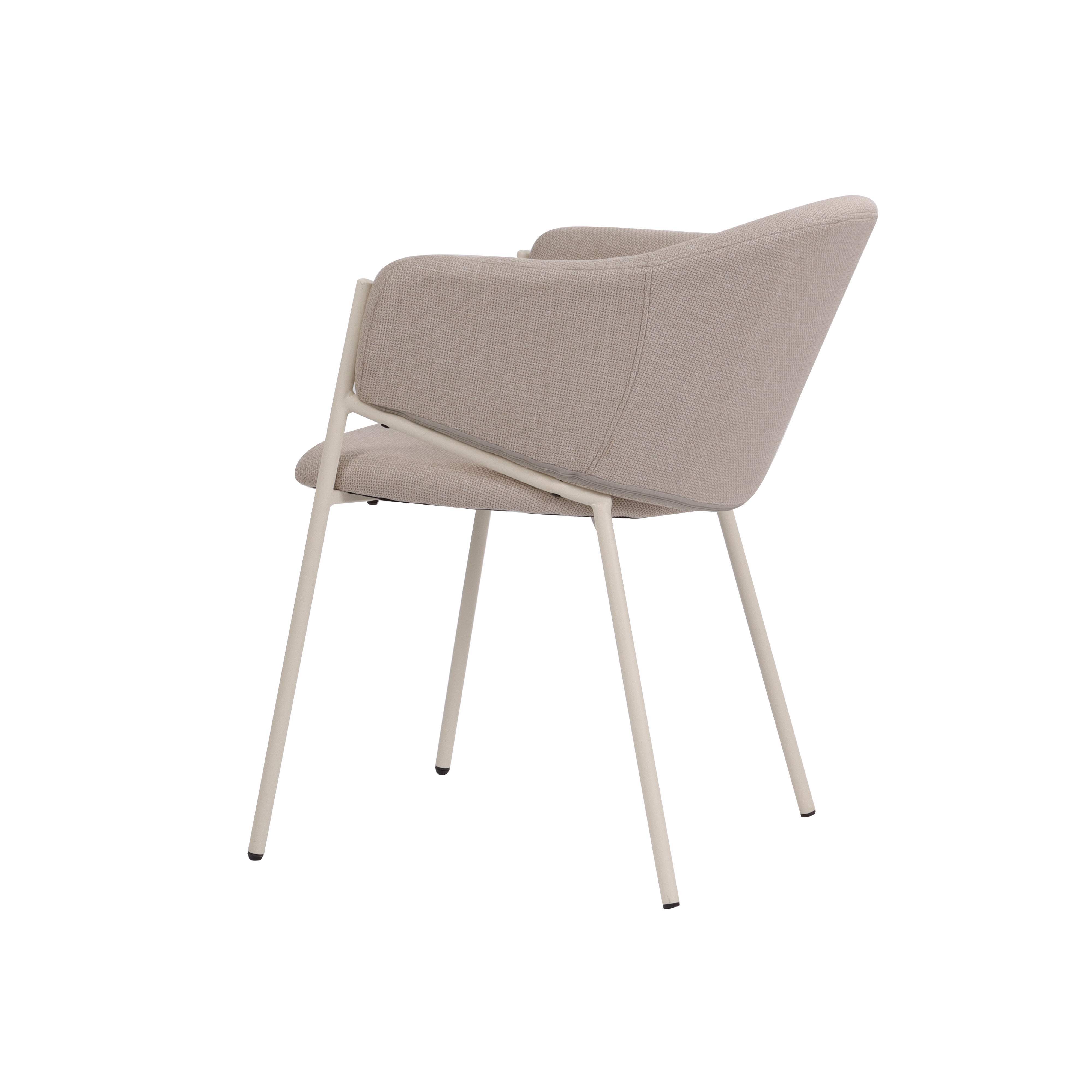 Beige dining chair with KD white legs Cuicy