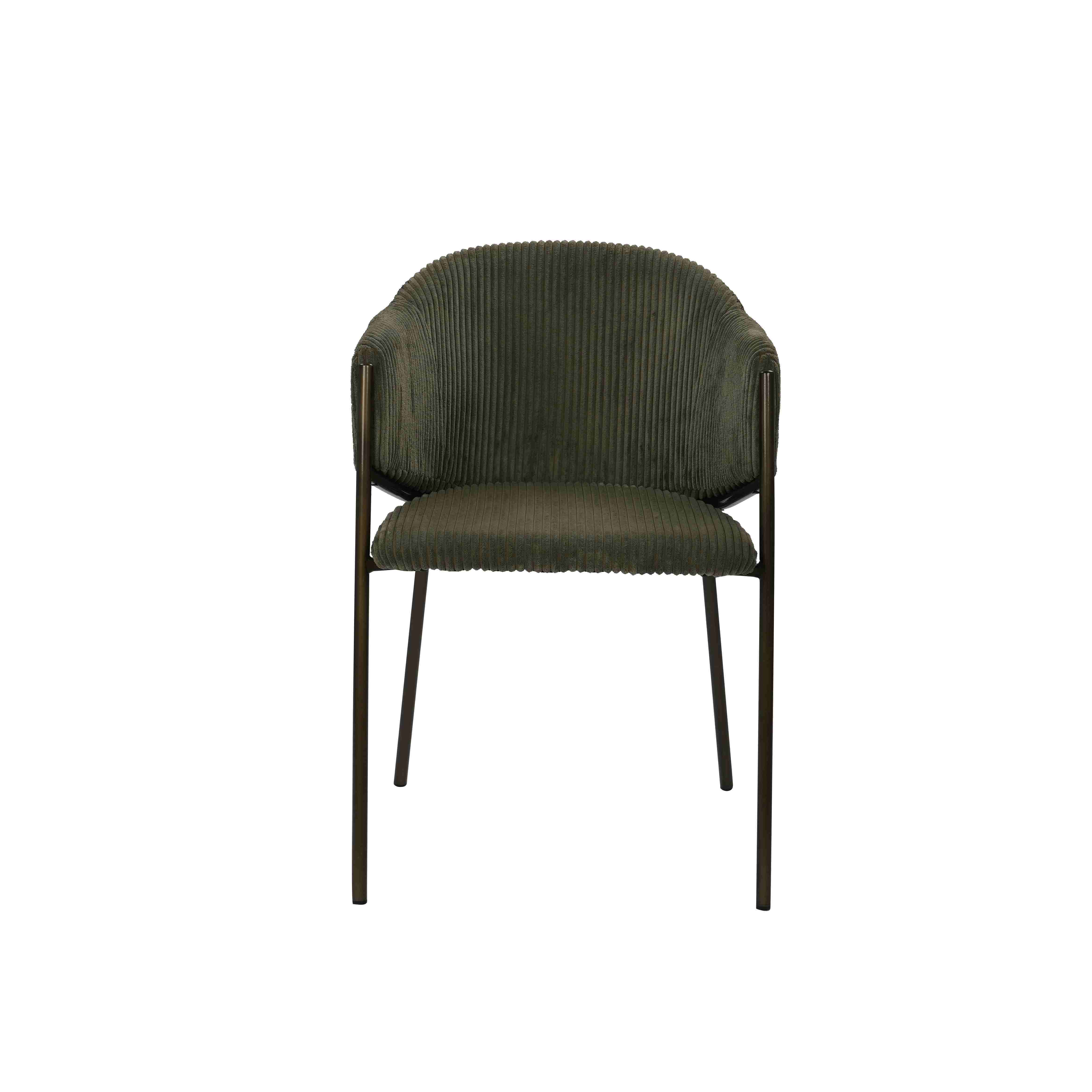 Green color dining chair with KD bronze legs Cuicy