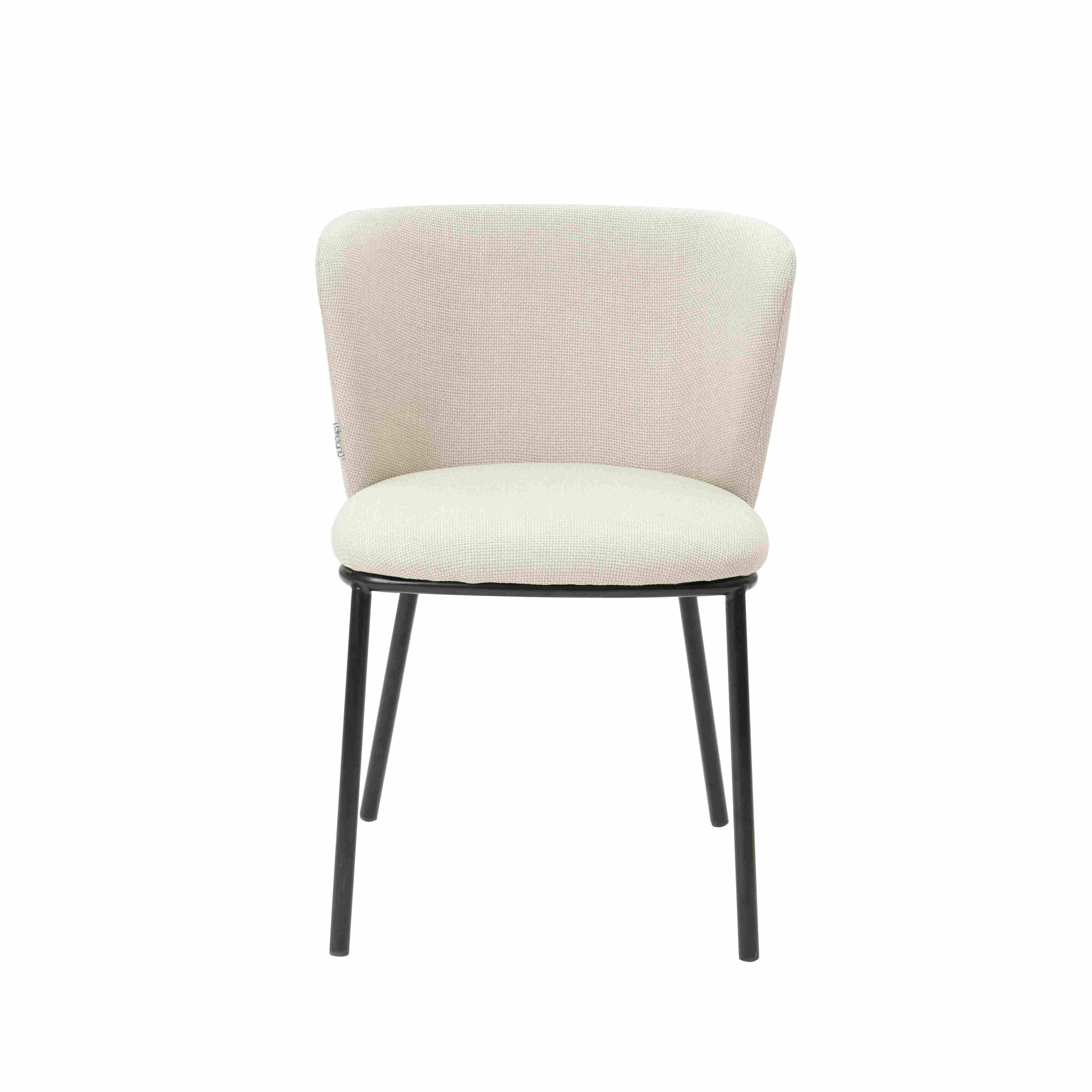 White color Minimalist dining chair with black legs Bona