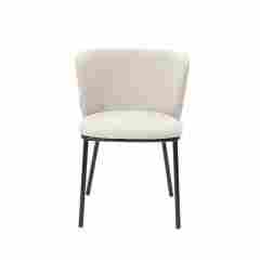 White color Minimalist dining chair with black legs Bona