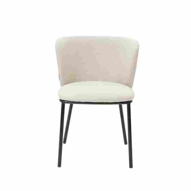 White color Minimalist dining chair with black legs Bona