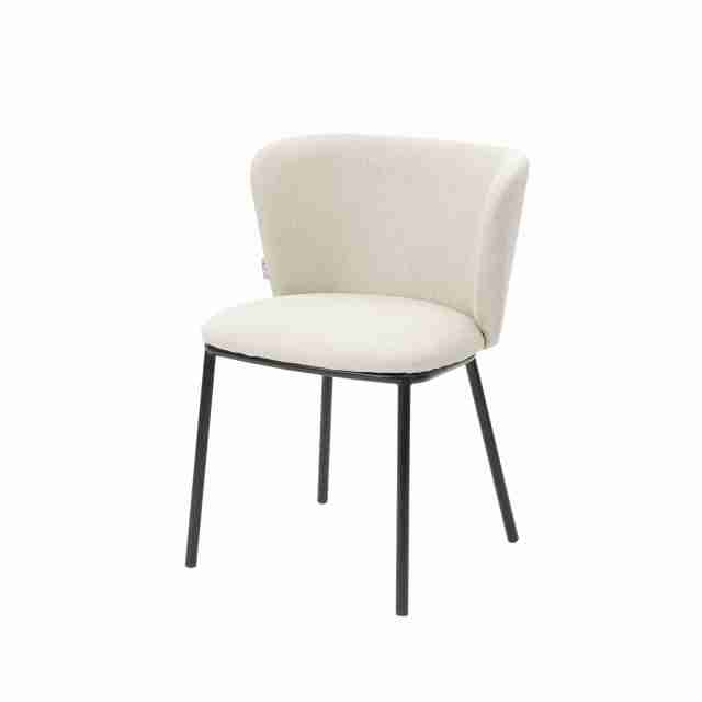 White color Minimalist dining chair with black legs Bona