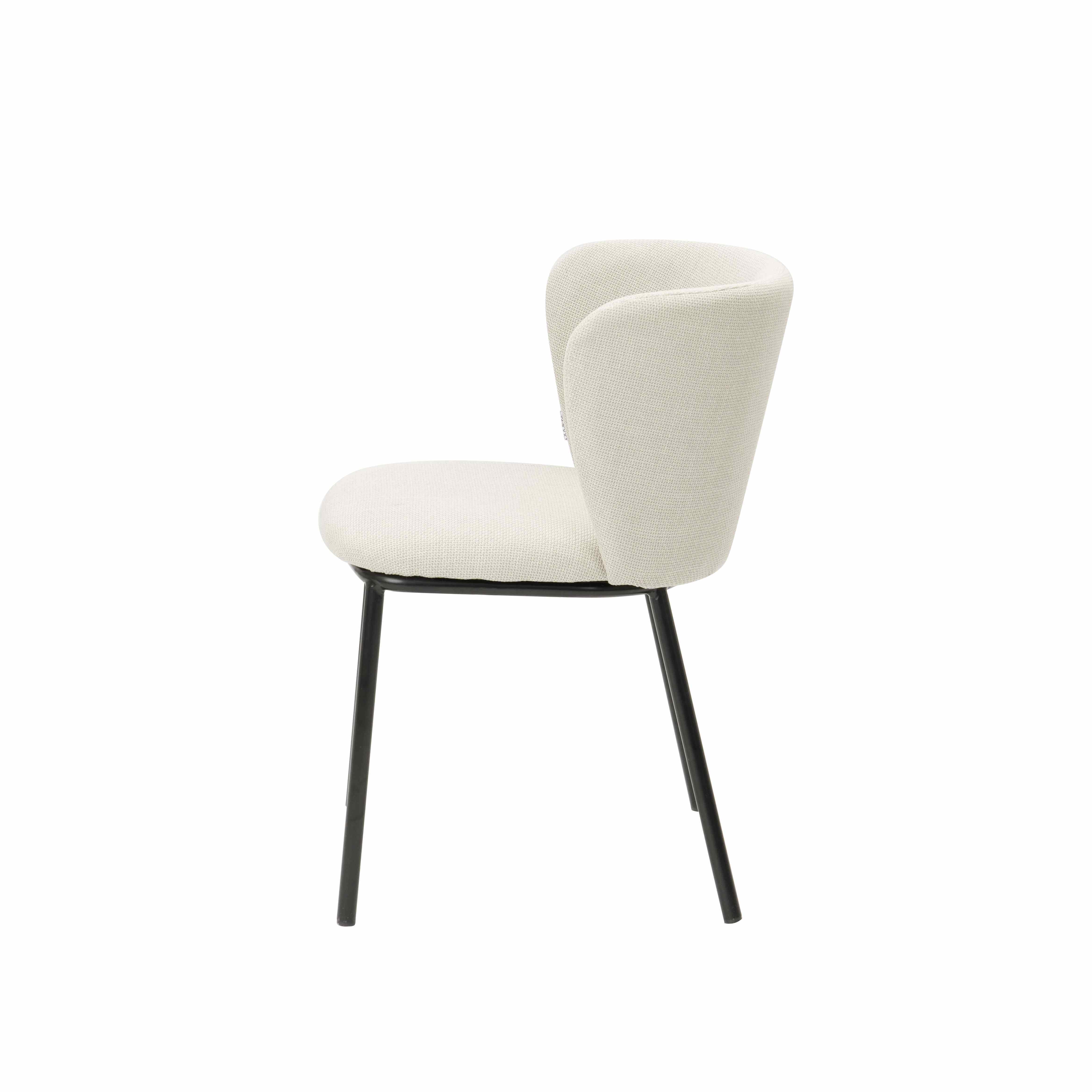 White color Minimalist dining chair with black legs Bona