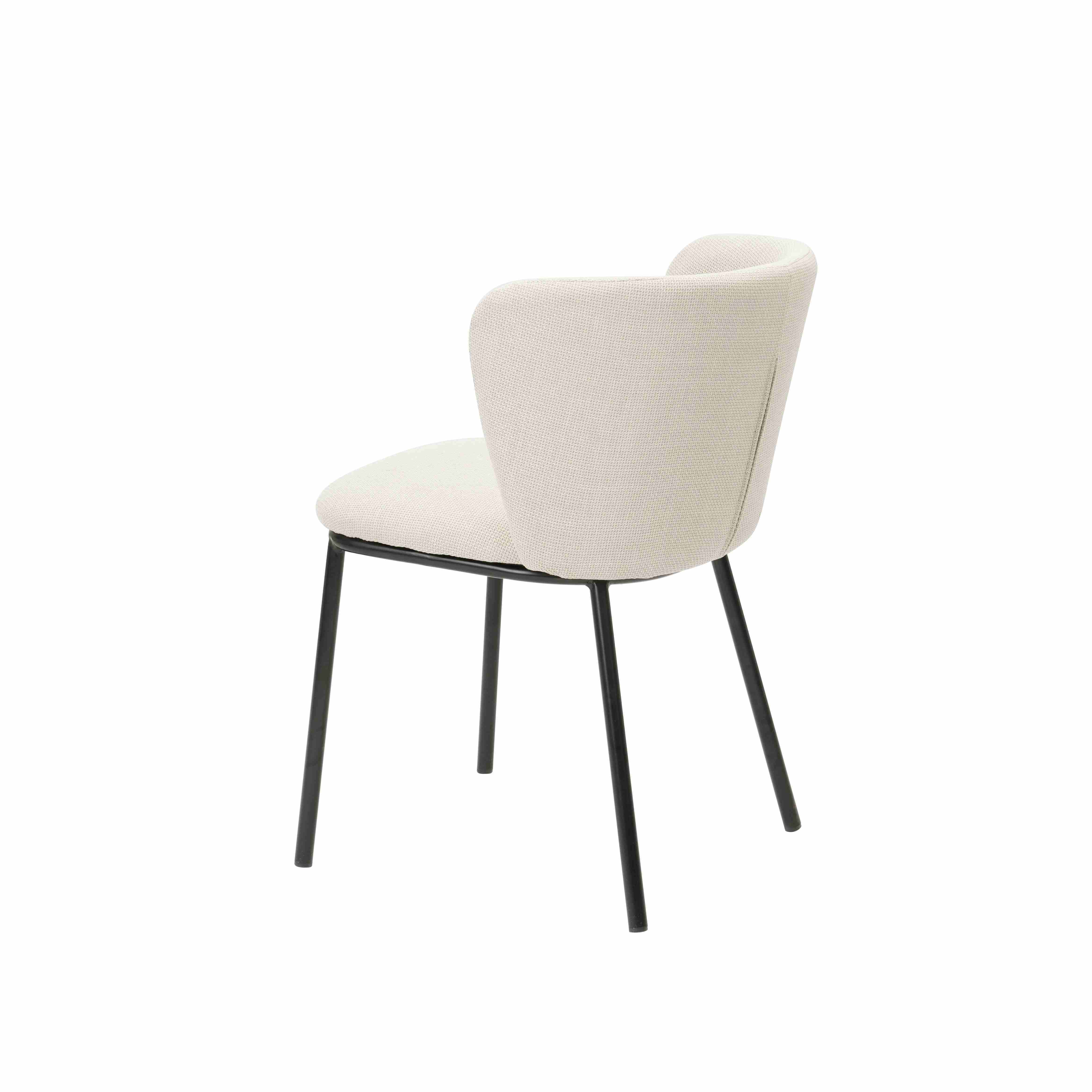 White color Minimalist dining chair with black legs Bona