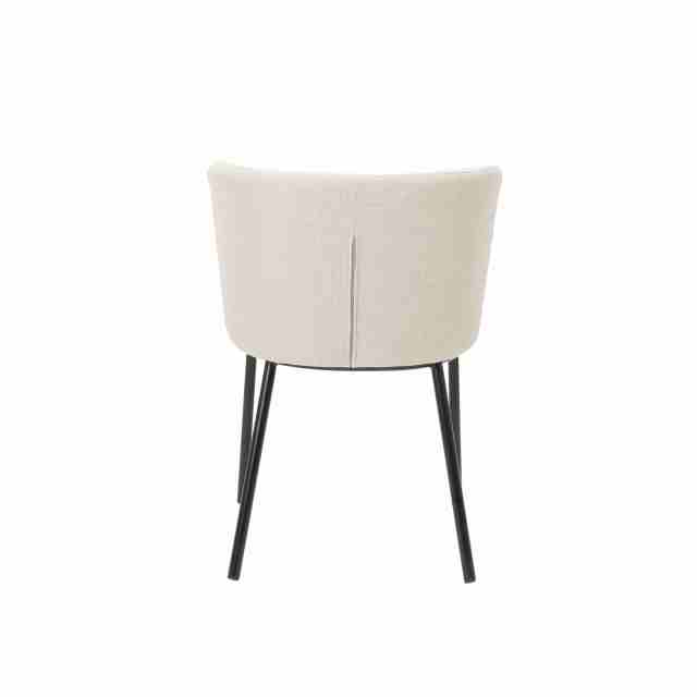 White color Minimalist dining chair with black legs Bona
