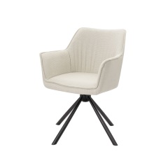 White color Swivel chair with KD black legs Arrow