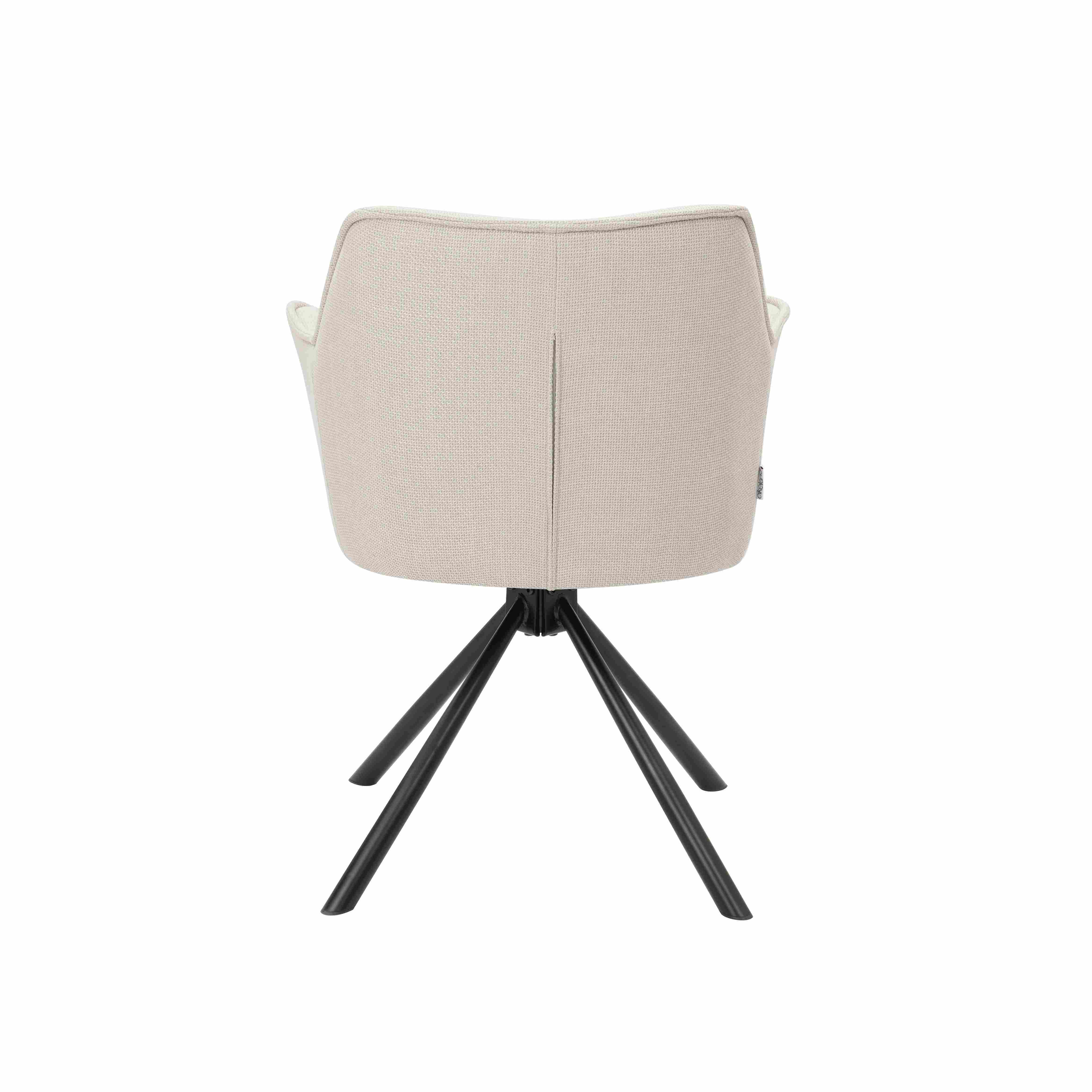 White color Swivel chair with KD black legs Arrow