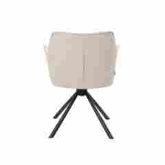 White color Swivel chair with KD black legs Arrow