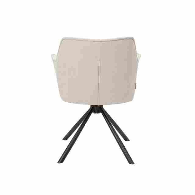 White color Swivel chair with KD black legs Arrow